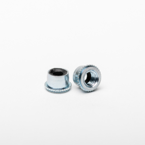 Self-brake crimp nuts with nylon ring